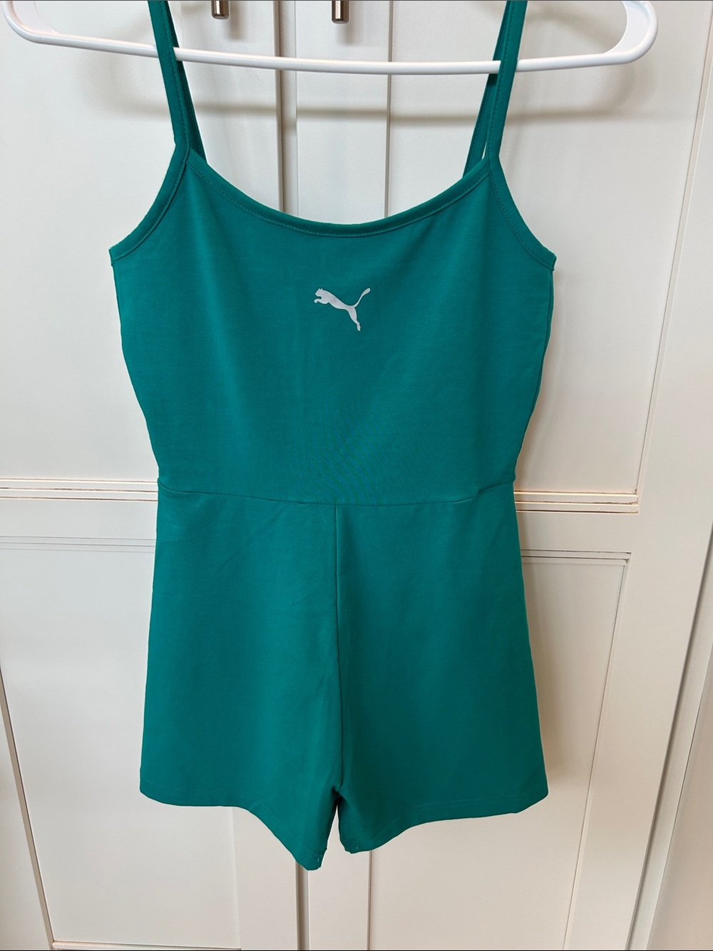 Puma Teal Spaghetti-Strap Romper NWT.